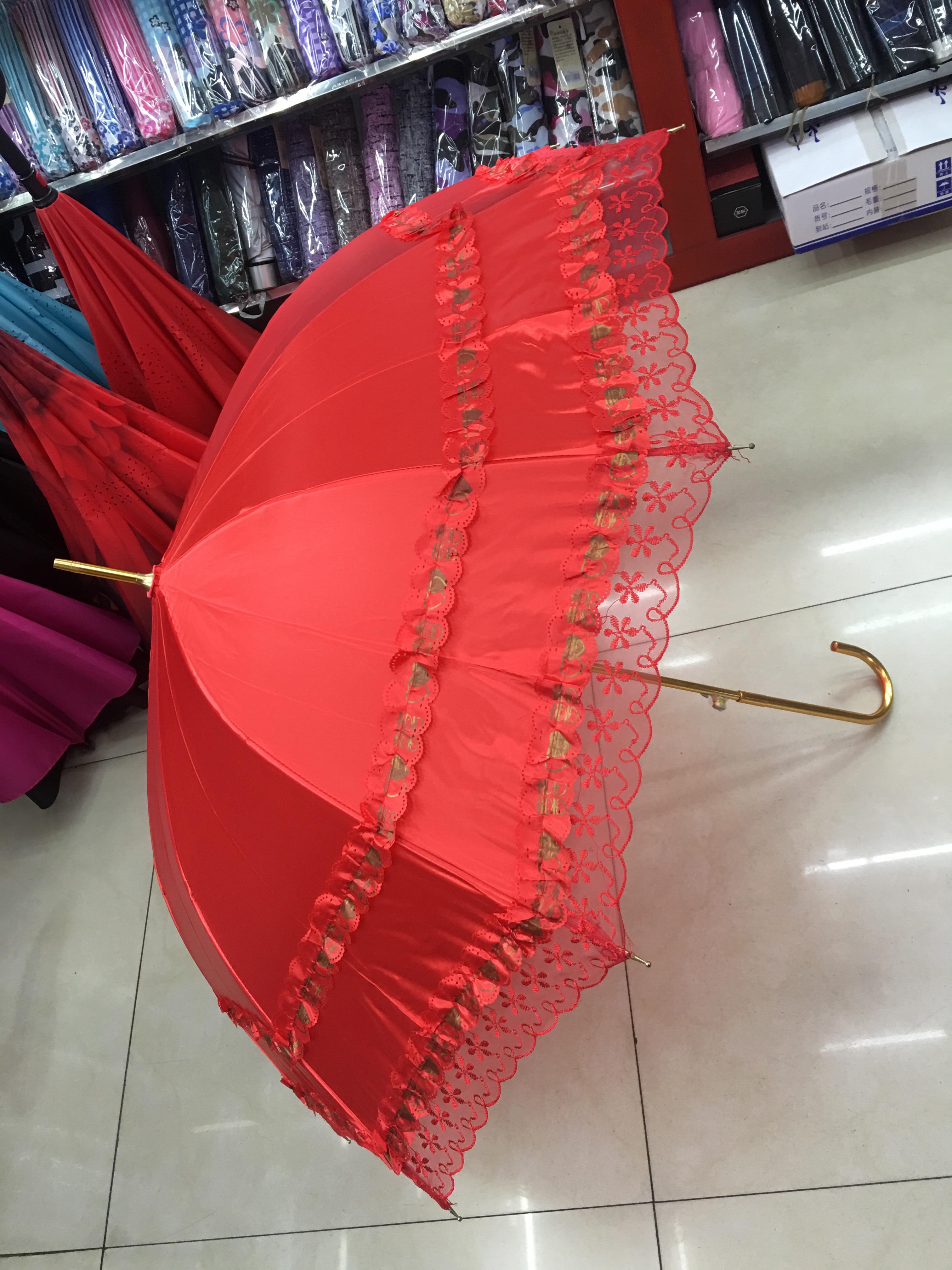 National Trend 58 cm 10k color aluminum alloy bridal umbrella details Picture