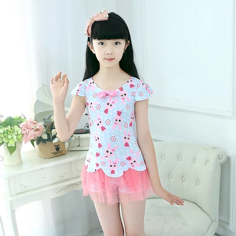 可爱纱纱连体泳衣