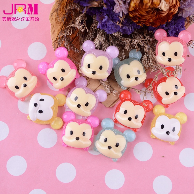 Hot style popular children hair accessories DIY resin mickey accessories mobile phone case brooch accessories