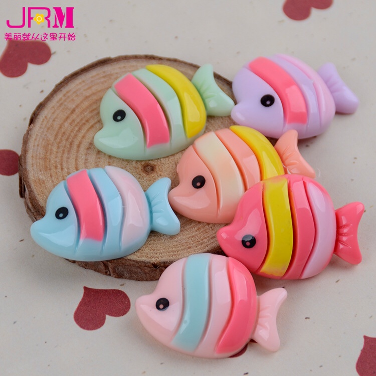 Jingrimei factory direct selling color fish resin accessories children's heir-flower mobile phone DIY accessories