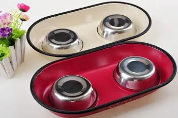 Factory direct sales of stainless steel pet bowls, stainless steel double bowls, colored bowls, dog bowls and cat bowls detail image 1