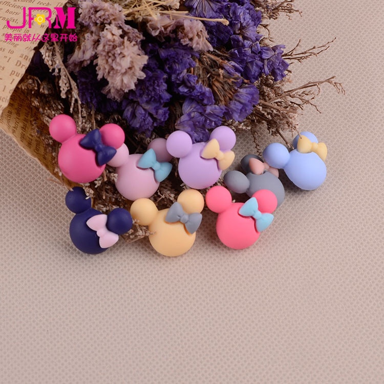 Jingri Mei small frosted round Mickey resin patch for children hairpins, hairpins, accessories, eyeglasses and nail clippers decoration thumbnail