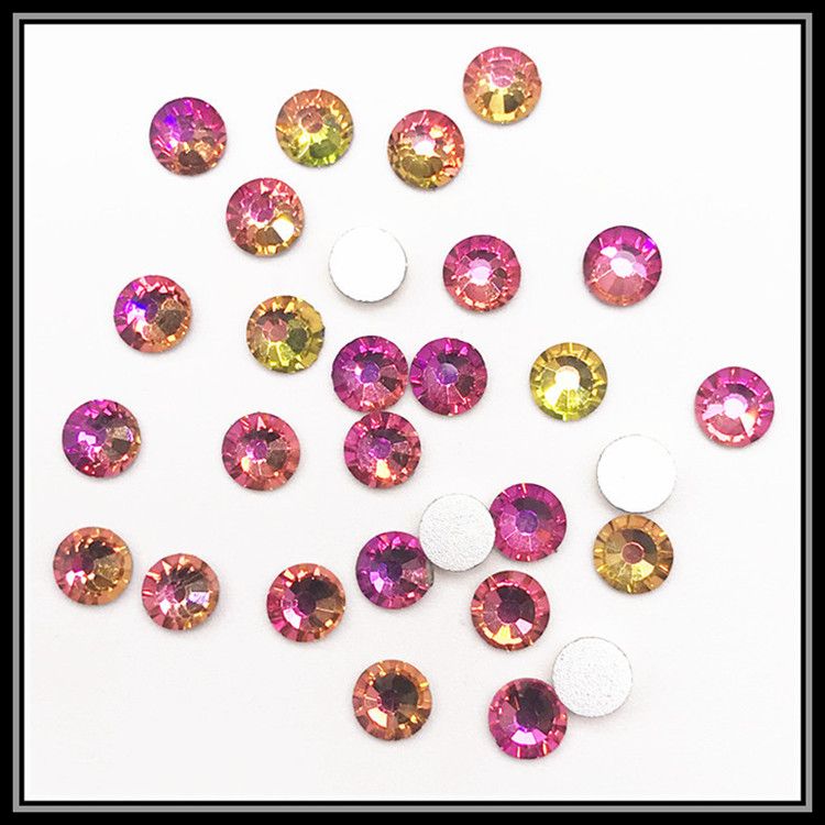 ss16平底五彩幻彩水钻 美甲钻指甲玻璃钻手机壳饰品diy闪钻贴钻