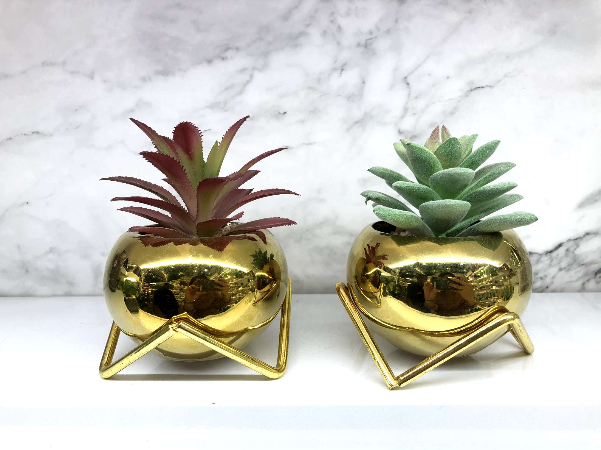 Hanlv simulation succulent plant potted plants, ceramic gold-plated creative succulent potted plants, a bestseller in foreign trade undefined