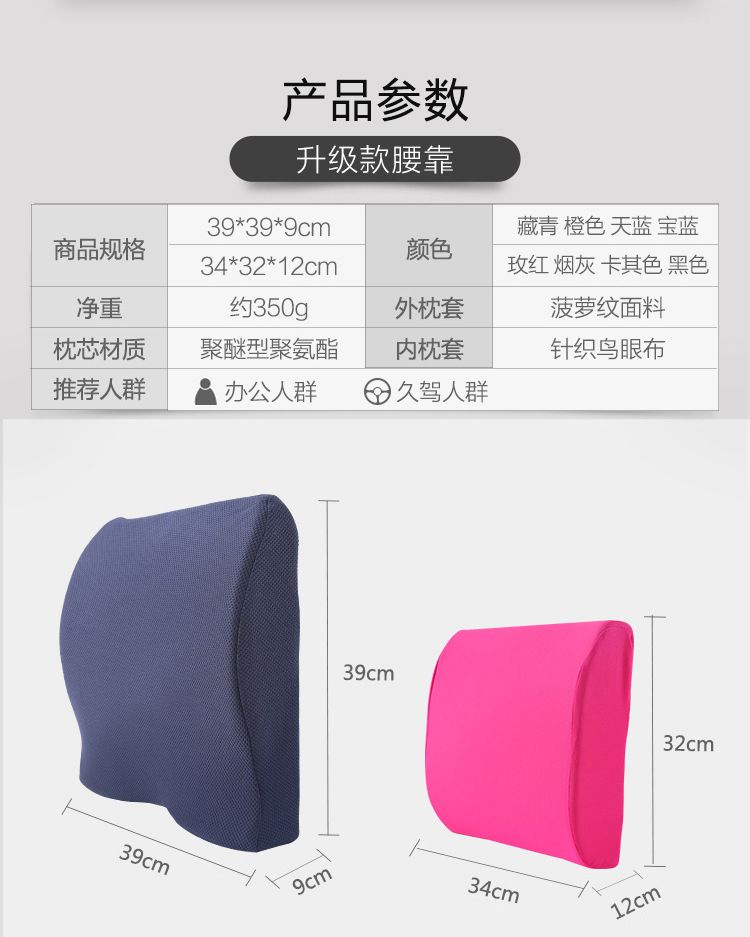 Lumbar cushion, breathable pillow, mesh fabric, dual-purpose lumbar cushion, seat cushion, office chair cushion detail image 2