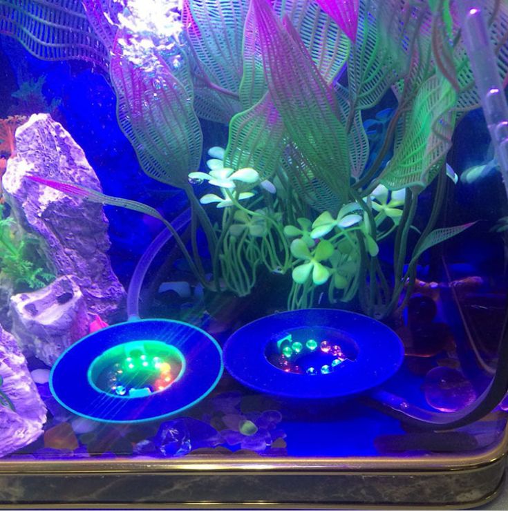 Aquarium LED seven-color bubble stone oxygen-increasing bubble light aquarium air stone with light bubble fish tank stone landscape stone Specification image