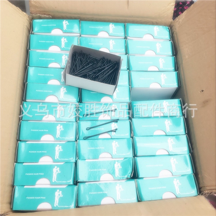 Wholesale of box-packed round-head hair clips, black hairpins, straight clips, side clips and small steel clips for photo studios