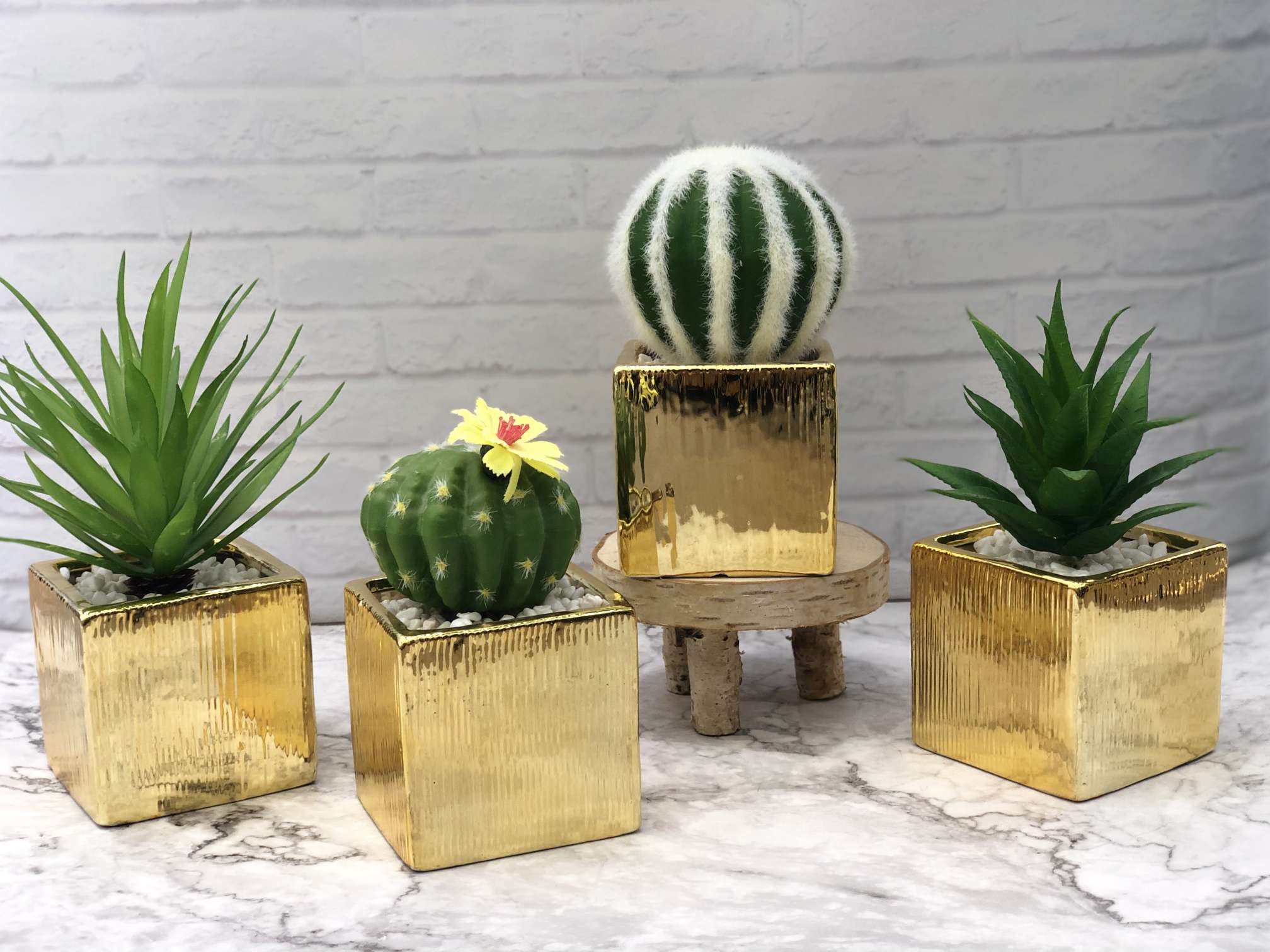 Hanlv simulation succulent plant potted plants, ceramic gold-plated creative succulent potted plants, a bestseller in foreign trade undefined
