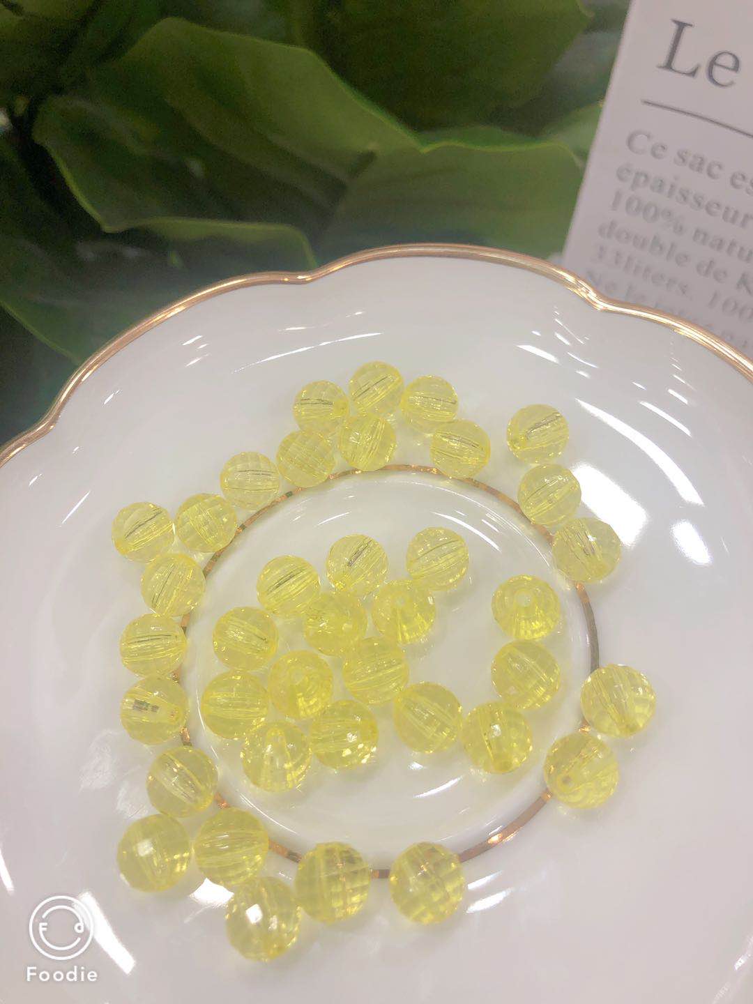 Acrylic straight hole transparent earth beads DIY bracelet accessories