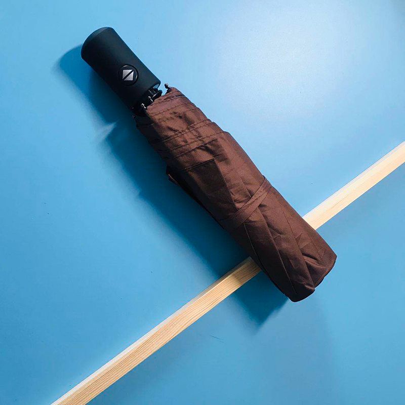 新款全自动素色黑胶晴雨伞折叠三折伞定制广告logo防晒遮阳详情图11