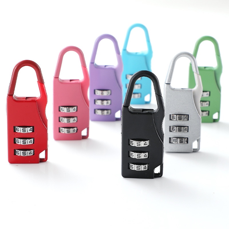 Combination lock Small combination lock Backpack pendant travel case lock Pencil case lock three wheel combination lock