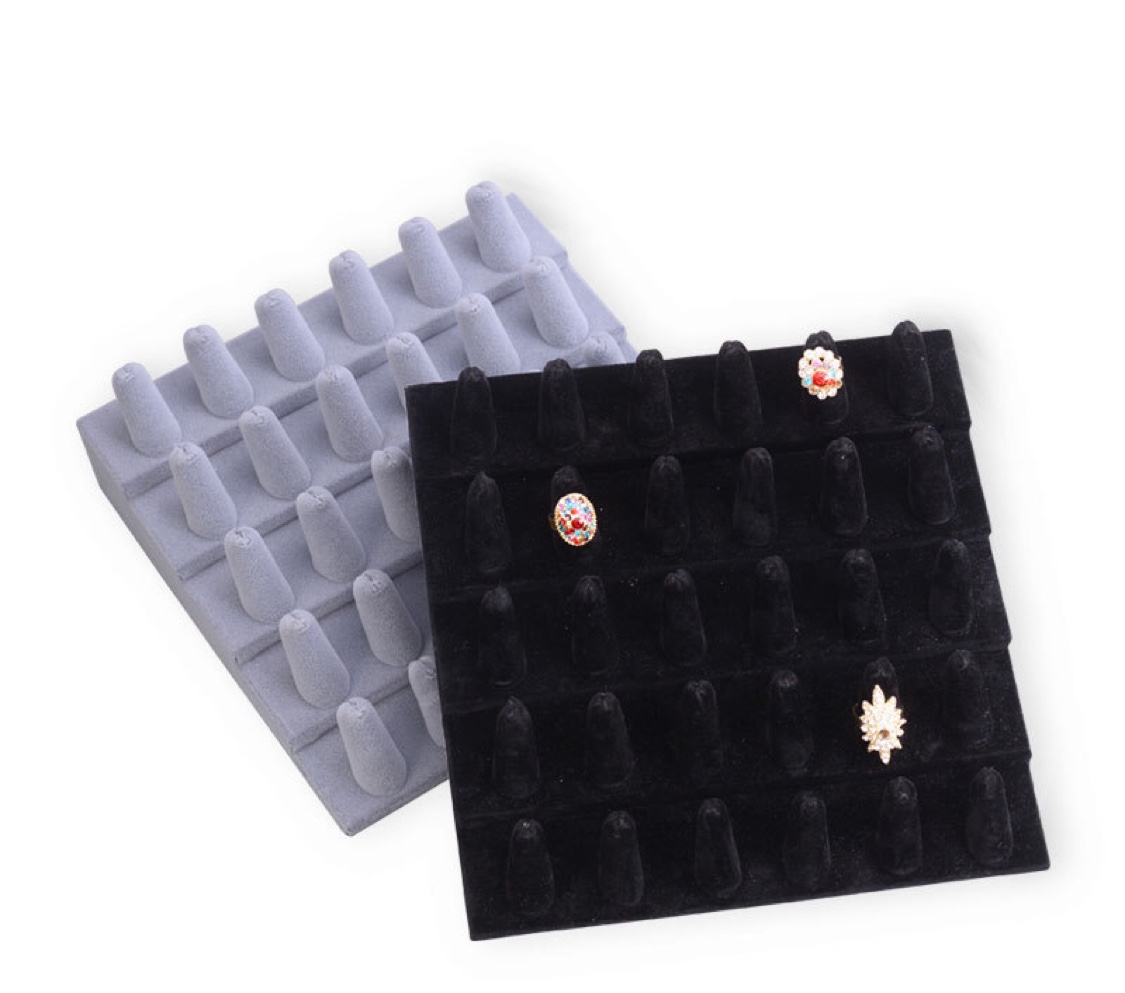 Five layers of flannelette finger stand for 30 rings, display props, photography, jewelry, display props, jewelry stand thumbnail