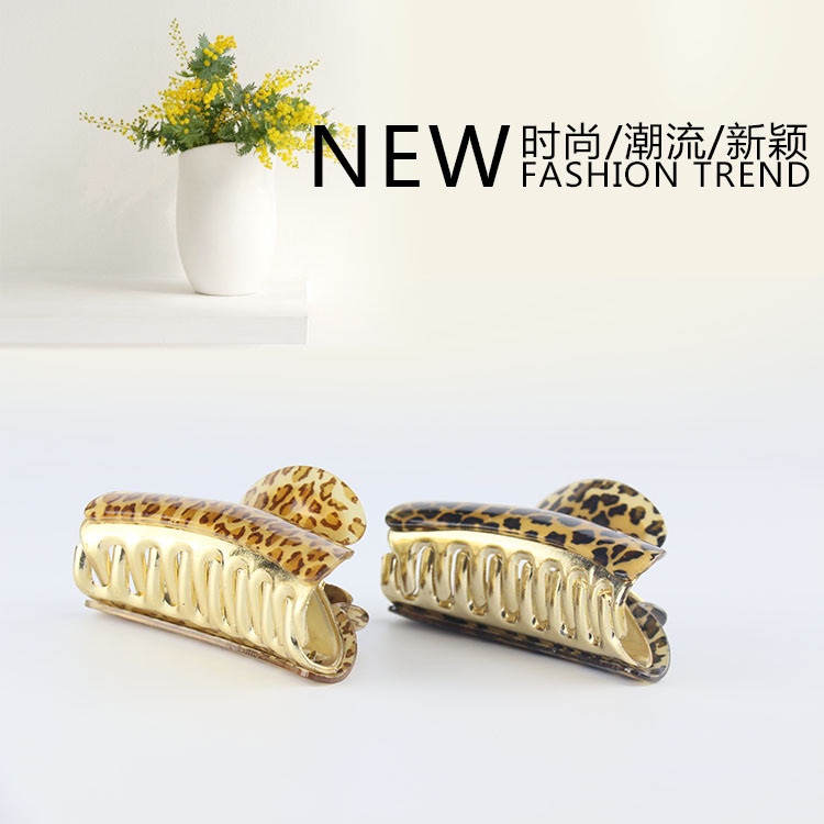 Korean minimalist acrylic hair clips, leopard print hair clips, hair fixing accessories in multiple specifications Specification image