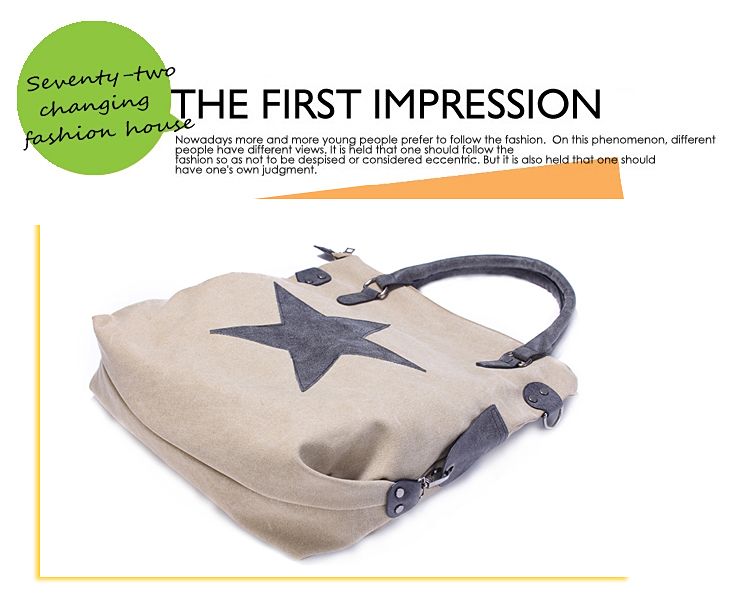 新品欧美流行帆布印 五角星手提包单肩挎包德国爆款外贸批发详情图4