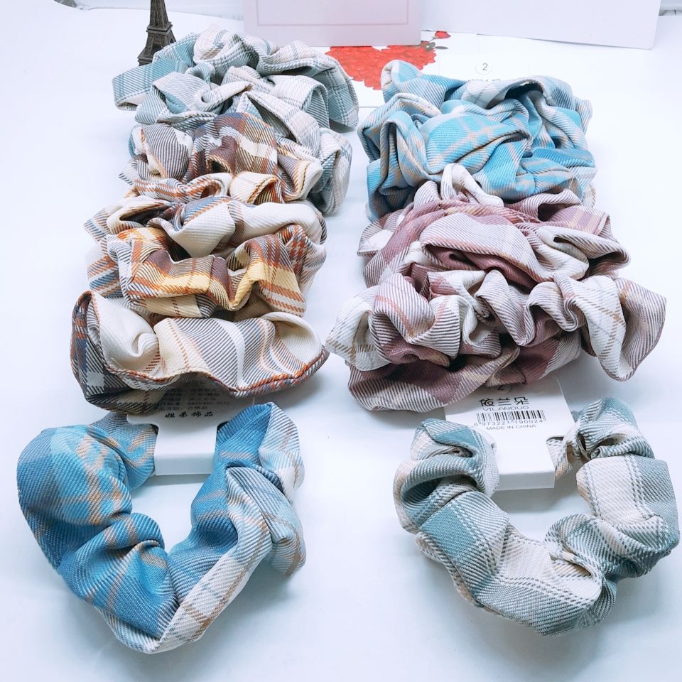 New style of large intestine simple South Korean headband fat sausage tie rope women's net red head flower jewelry French ins hair accessories full figure