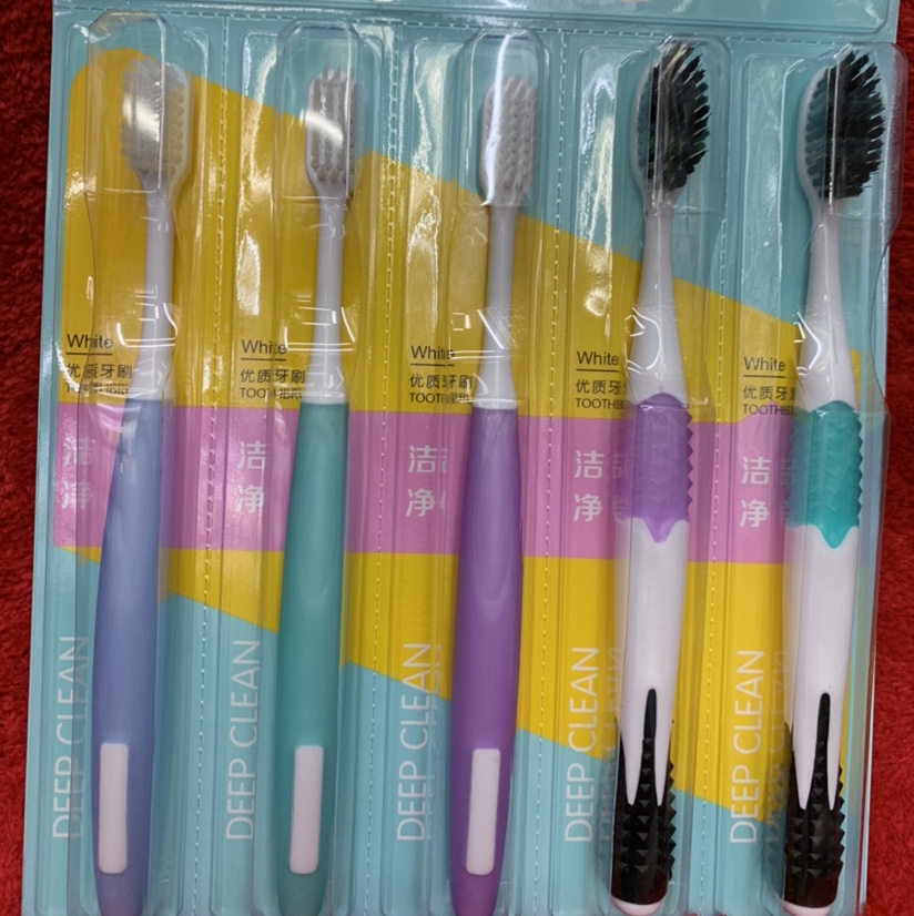 Five Plastic Toothbrushes For Personal Care Oral Hygiene