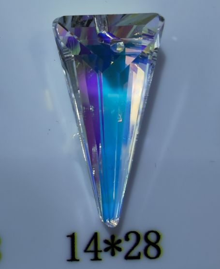 K9异形水晶14*28三角吊坠韩版17号门5545档网红爆款简约风