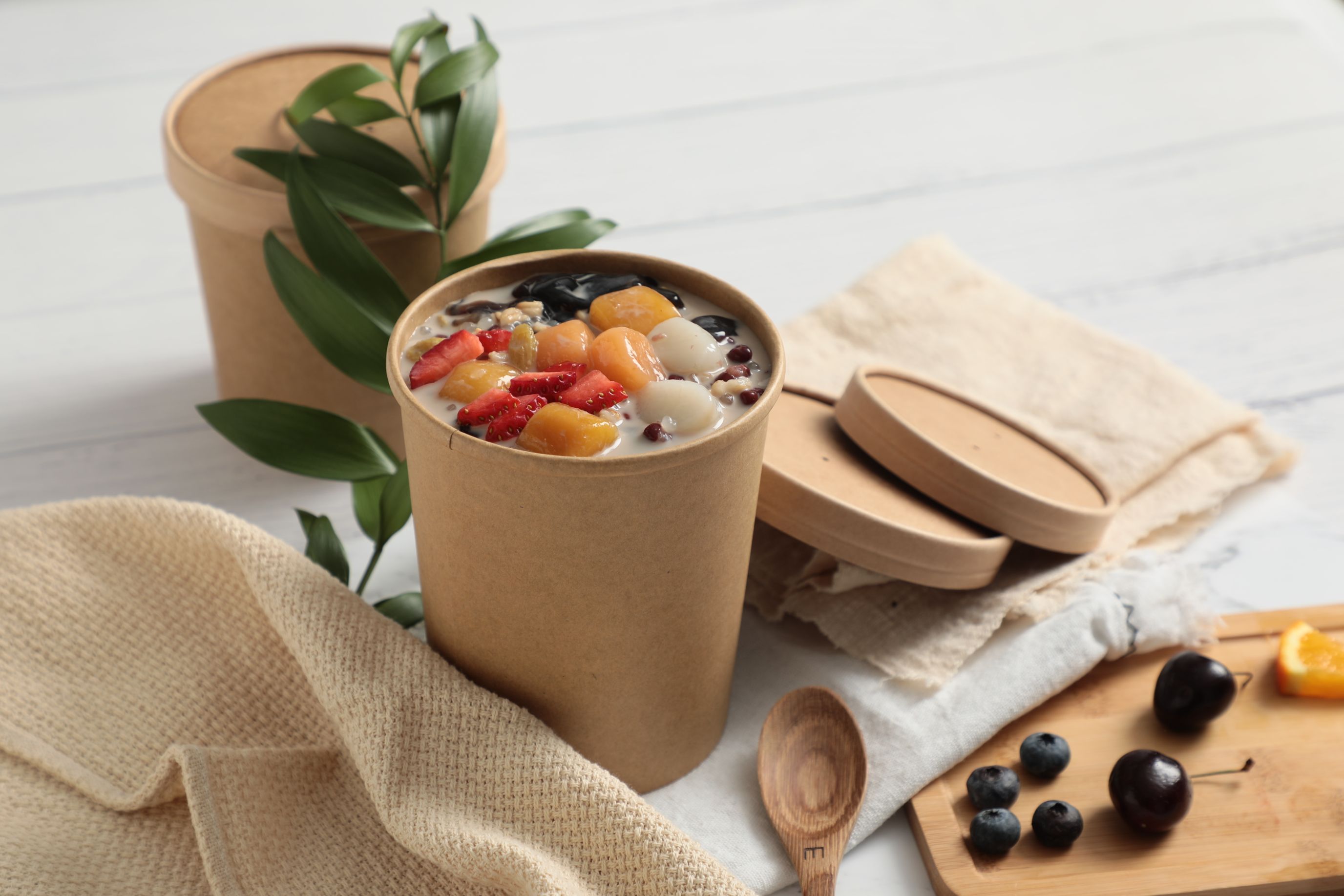 Food Grade Disposable Porridge Bucket Take-Out Box Kraft Paper Soup Bucket Porridge Cup Paper Bowl Soup Cup Specification drawing