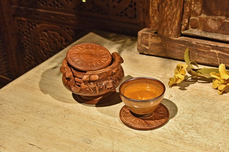 菩提木雕花杯垫