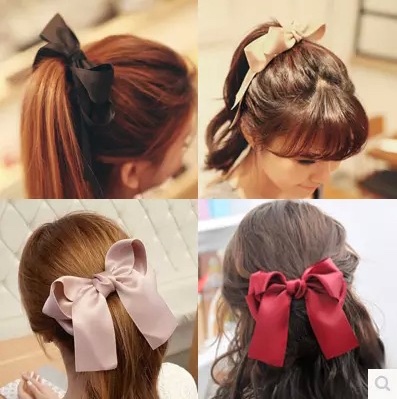 The black bow hair band and Korean hair accessory worn by celebrities are cute and versatile. The hair tie and hair clip are sweet and girlish