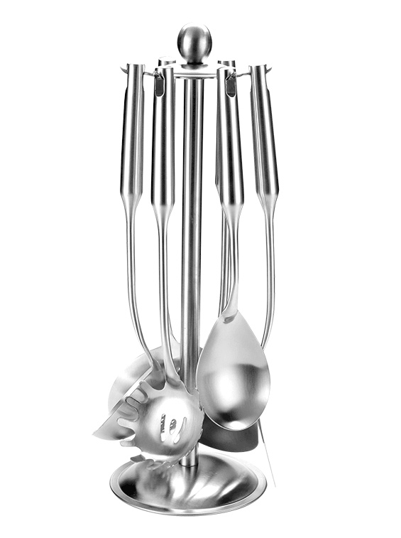 Kitchen spatula, household 304 stainless steel spoon, long-handled soup spoon, strainer set, complete set of cooking spatula, pot and wok spoons Application Scenario