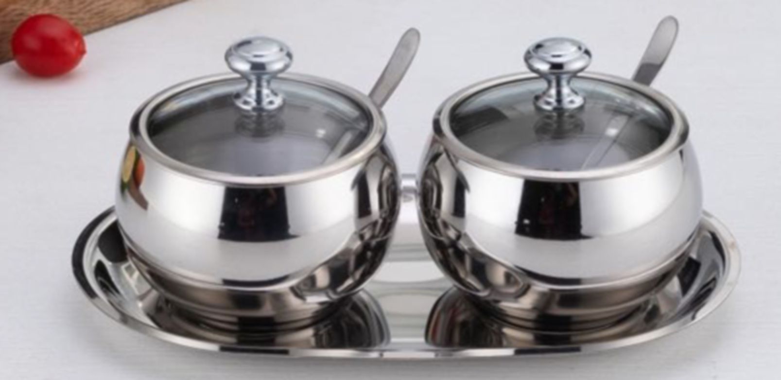 Yiwu Selection two - piece round 304 seasoning set /19209 full figure