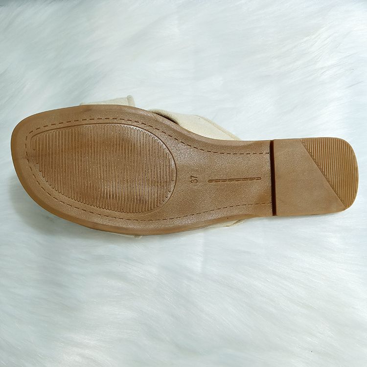 Elegant ladies flat slippers flannel outdoor拖鞋详情图5
