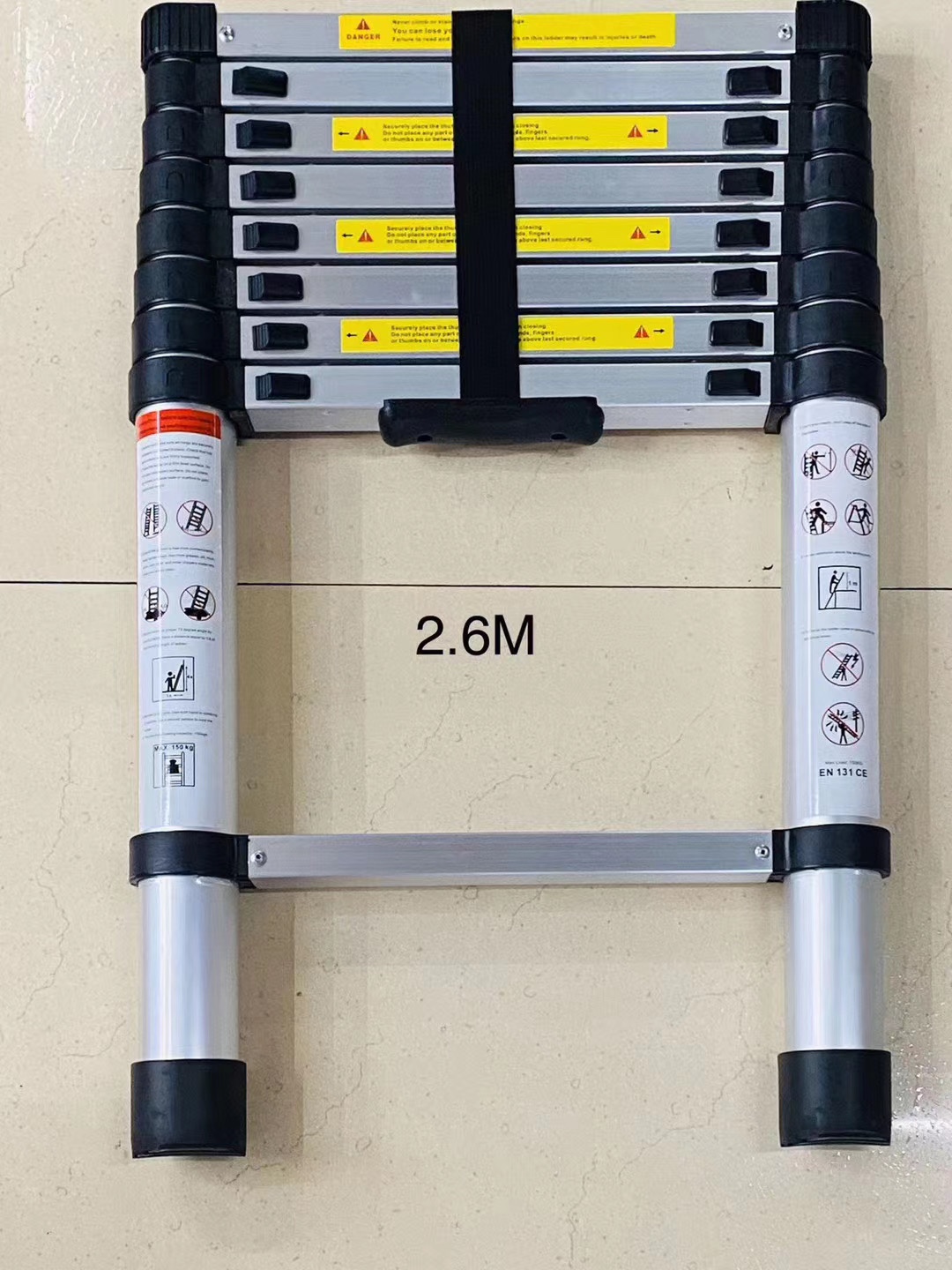 铝合金梯，竹节梯，伸缩梯，单梯，家用梯，梯子2.9m细节图