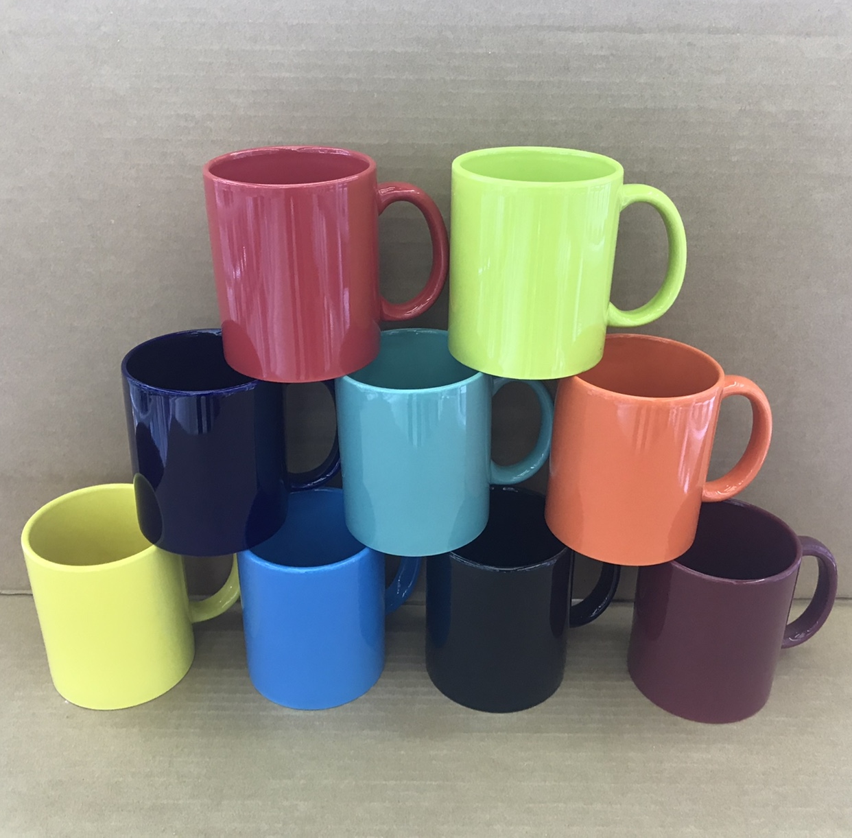 11oz colored glaze cup