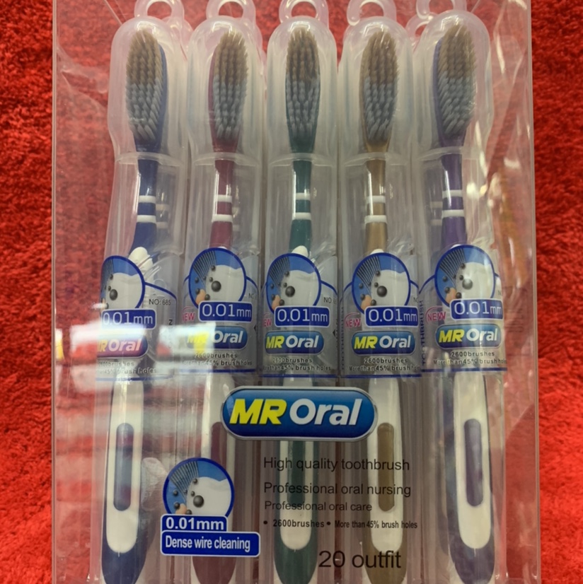 Five Cards Personal Care Oral Cleaning Care Professional Plastic Toothbrush
