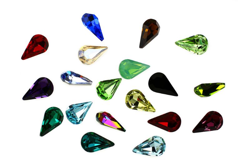 东洲水晶8*5mm高质量小水滴镀银尖底玻璃钻 美甲贴钻饰品配件