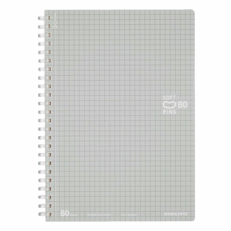KOKUYO/ Kokuyo SU-SV308S5-C soft coil grid notebook, page B5/80, white detail image 1