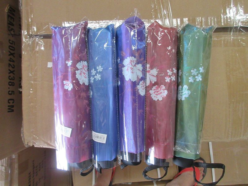 三折变色色胶布女士防雨防晒折叠伞