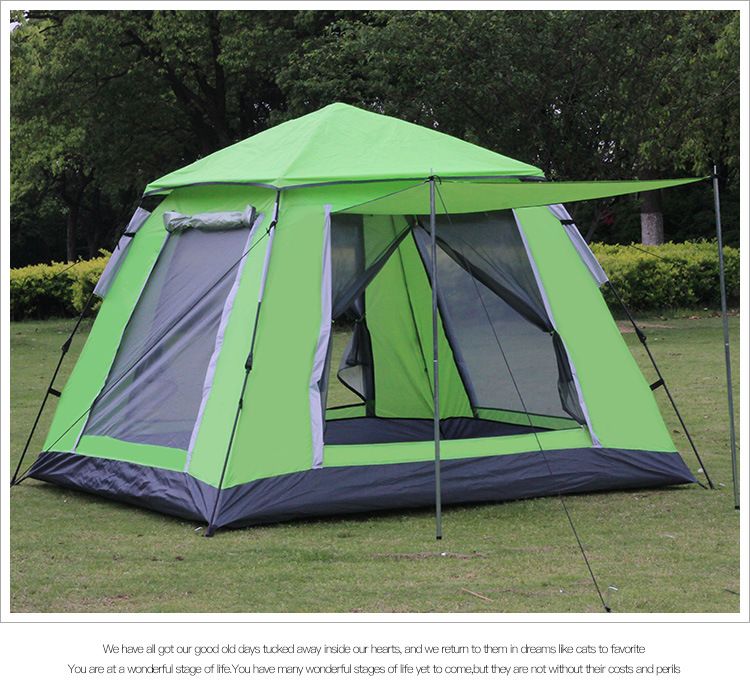 4-5 person automatic spring quick-opening tent with large space, thickened and rainproof outdoor camping tent for home use