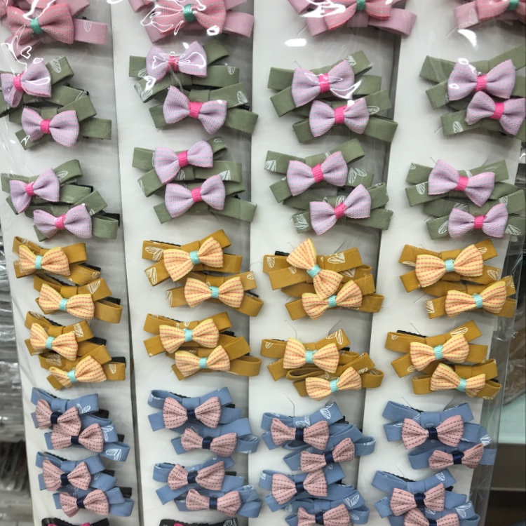 Korean version of fashion fabric bow cross bow to clip edge clip