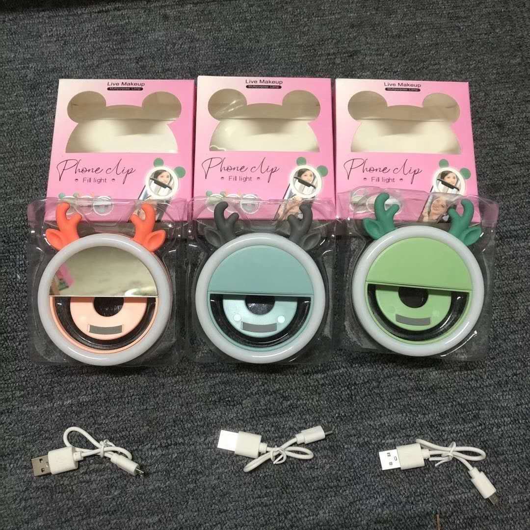 卡通手机补光灯夹 led美颜自拍闪光灯补光神器 充电USB新款灯夹详情图10