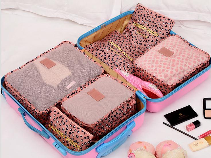 韩版旅行收纳包6件套 防水衣服整理包bags 旅行收纳袋 收纳六件套 花布六件套细节图