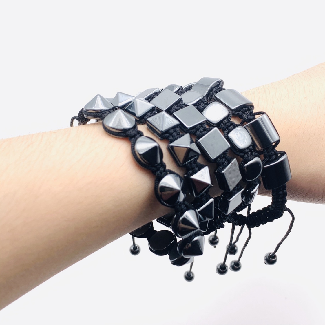 Hand Woven Black Gallstone Bracelet Or Black Gallstone Bracelet Hand Woven
