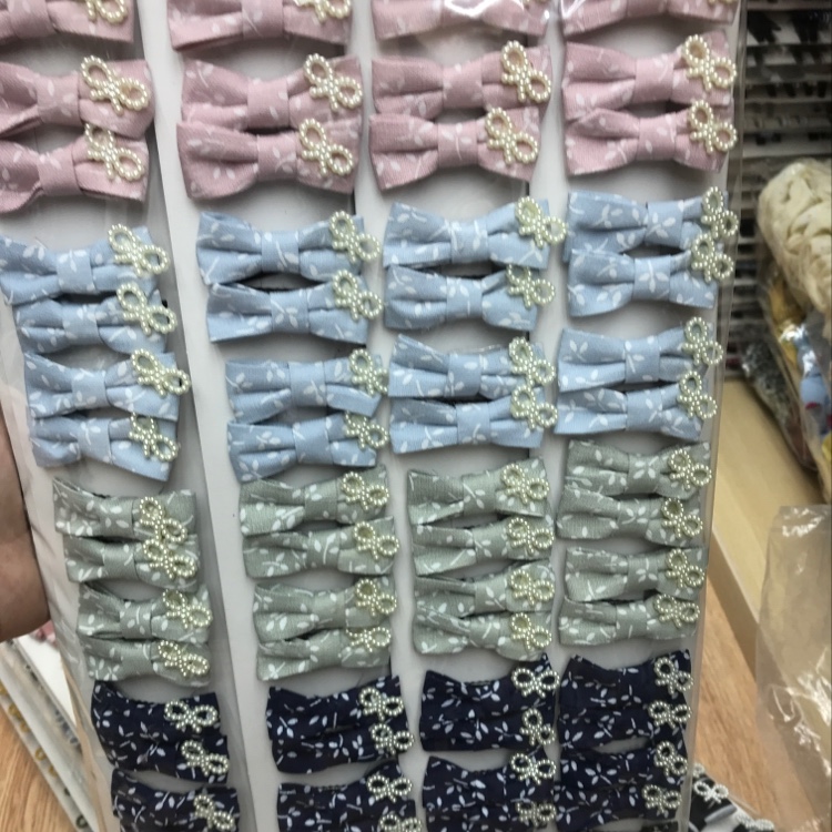 Korean version of the fashion fabric bow-clip pearl bow-clip