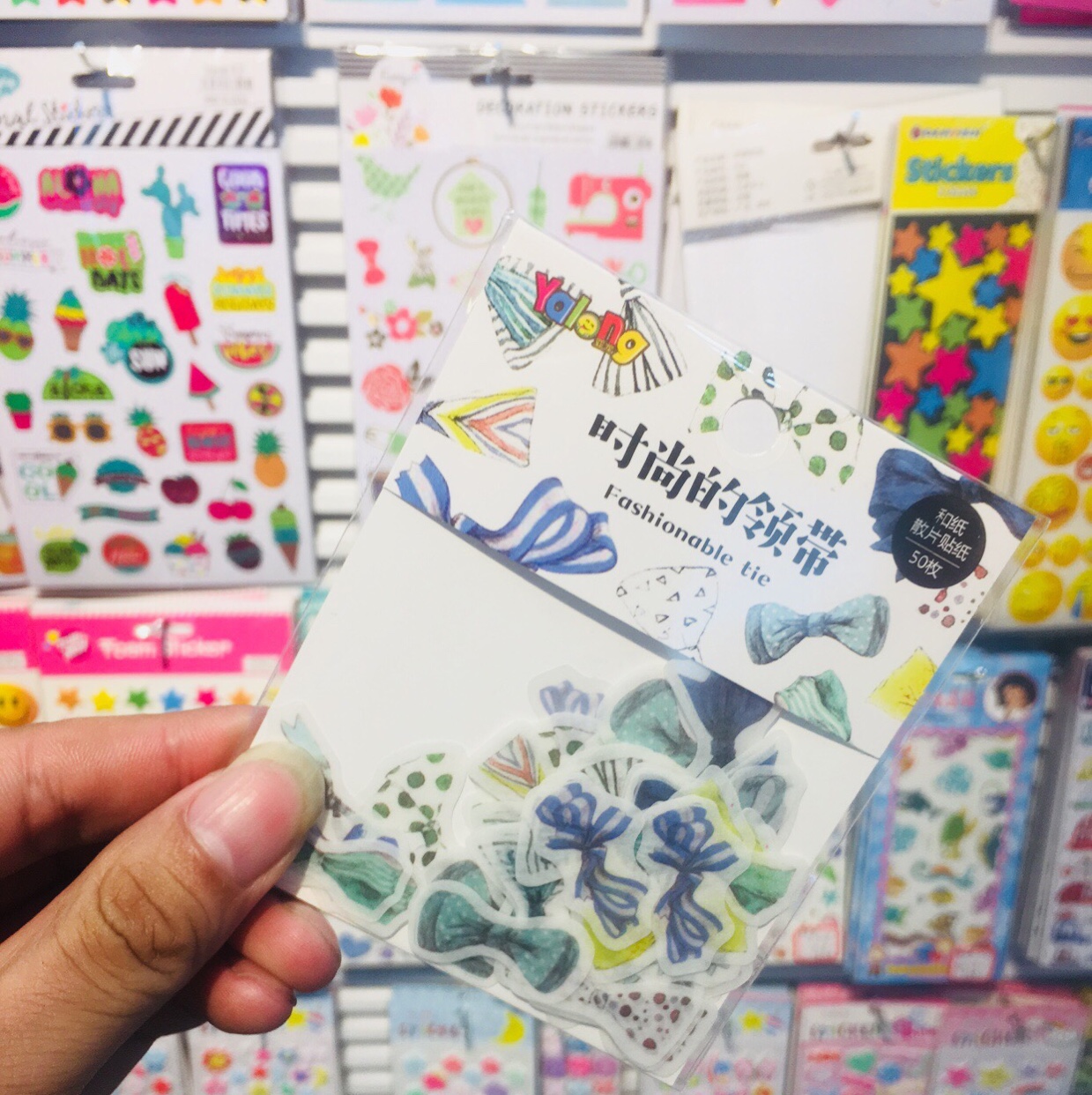 And paper sheet stickers 50 stylish neckties with flat stickers