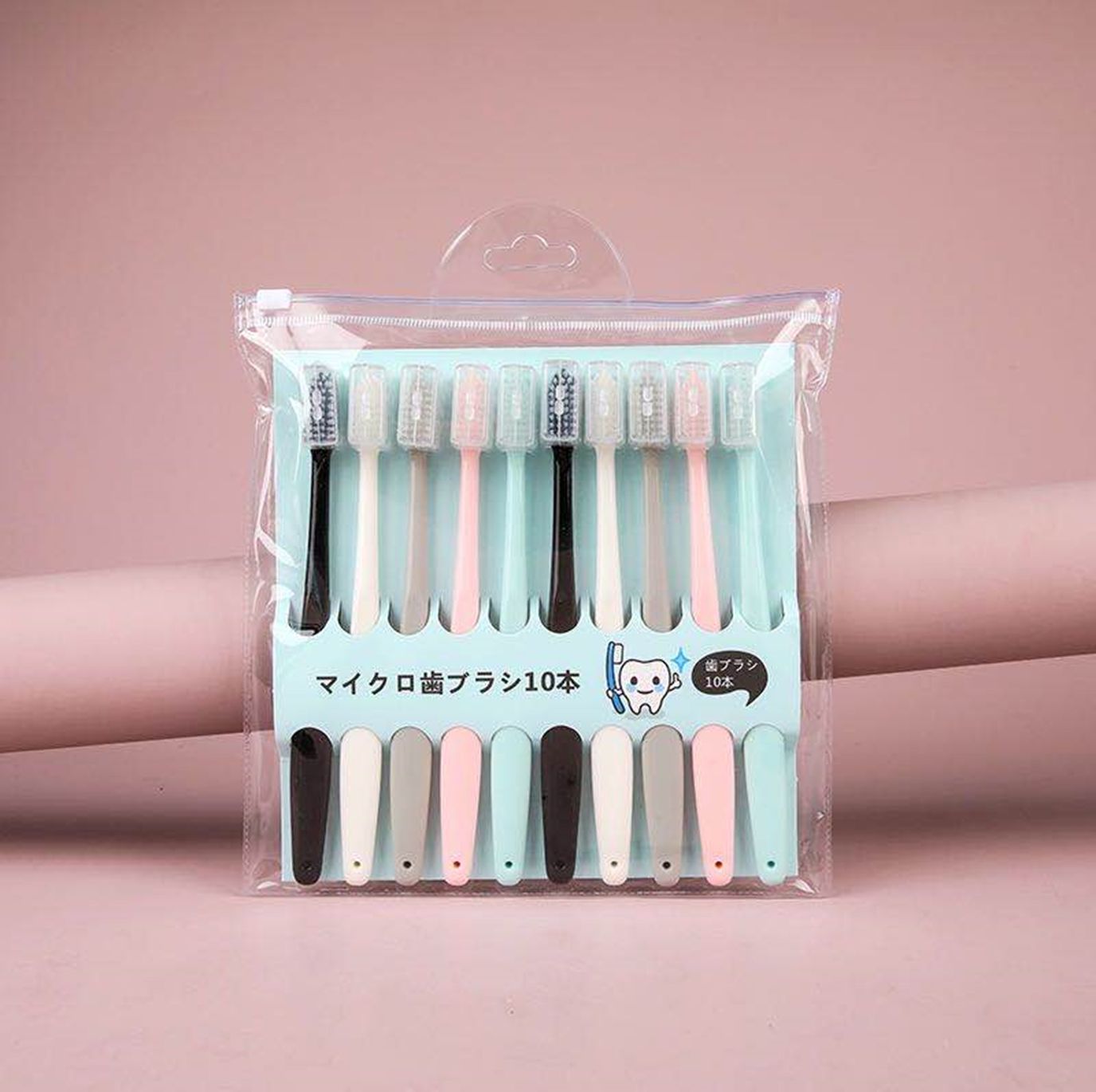 Yiwu Selection 5 color tape cover toothbrushes in 10 PCS /35366 full figure