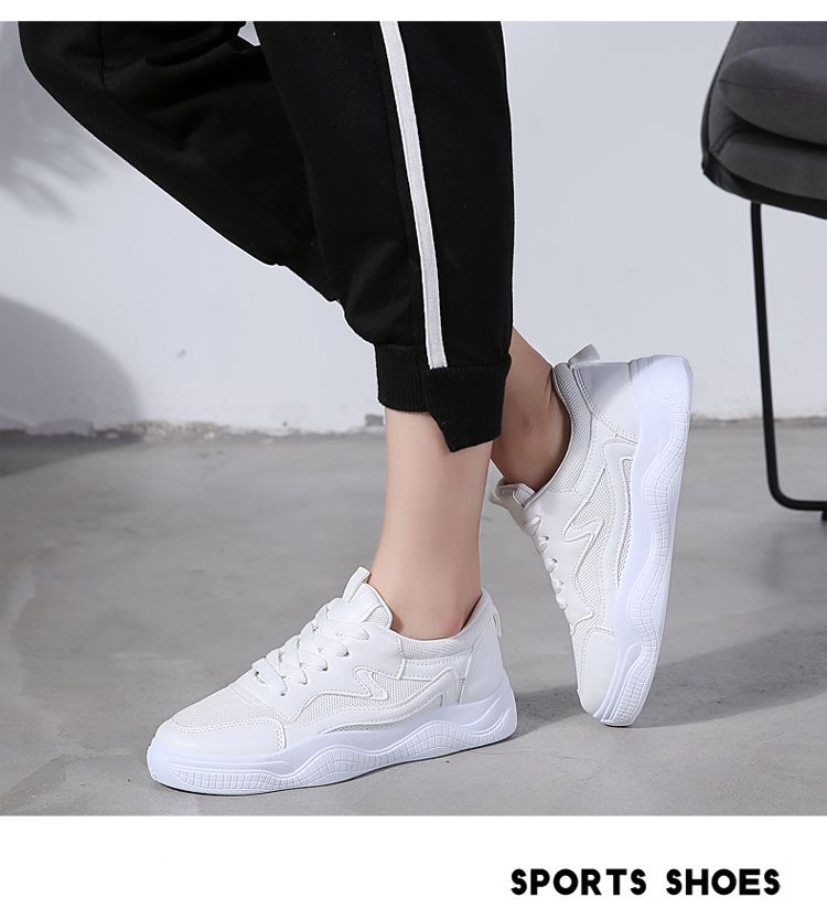 2020 Summer new high-quality breathable white sneakers, women's shoes, trendy shoes, casual running show, coconut shoes detail image 10