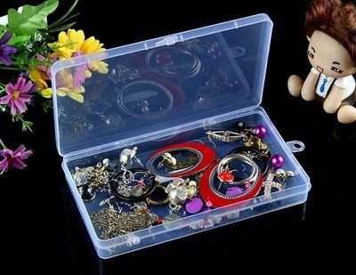 Lock box, empty box, cosmetic storage box, large plastic box with lid, rectangular parts box, mobile phone outer box accessories details Picture