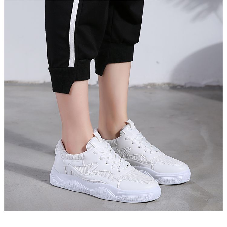 2020 Summer new high-quality breathable white sneakers, women's shoes, trendy shoes, casual running show, coconut shoes detail image 9