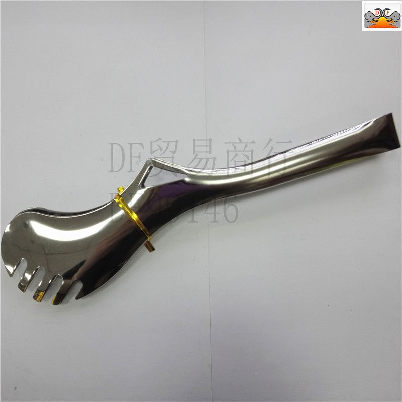 DF99146 Maddie Double Tooth food holder Stainless steel knife food holder Buffet Food Holder with tooth pasta holder Barbecue holder plus DF TRADING HOUSE