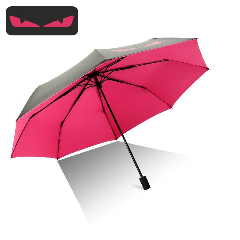 创意小恶魔晴雨伞 黑胶防晒折叠三折学生遮阳伞便携遮阳太阳伞女详情图2