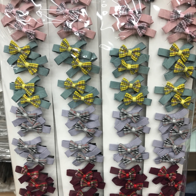 Korean version of fashion fabric bow cross bow pair clip