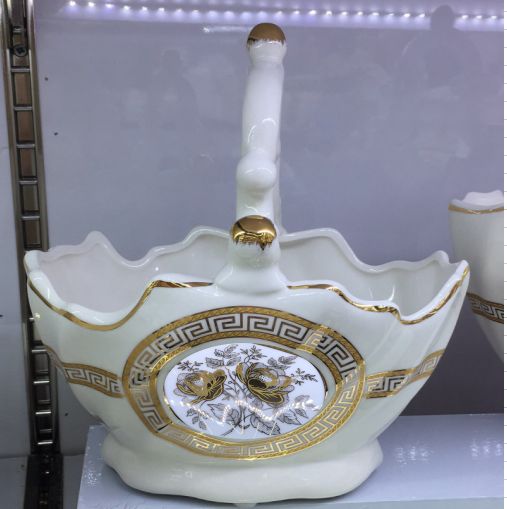 现代客厅家用欧式果盘贴花纸摆件装饰1207 八寸