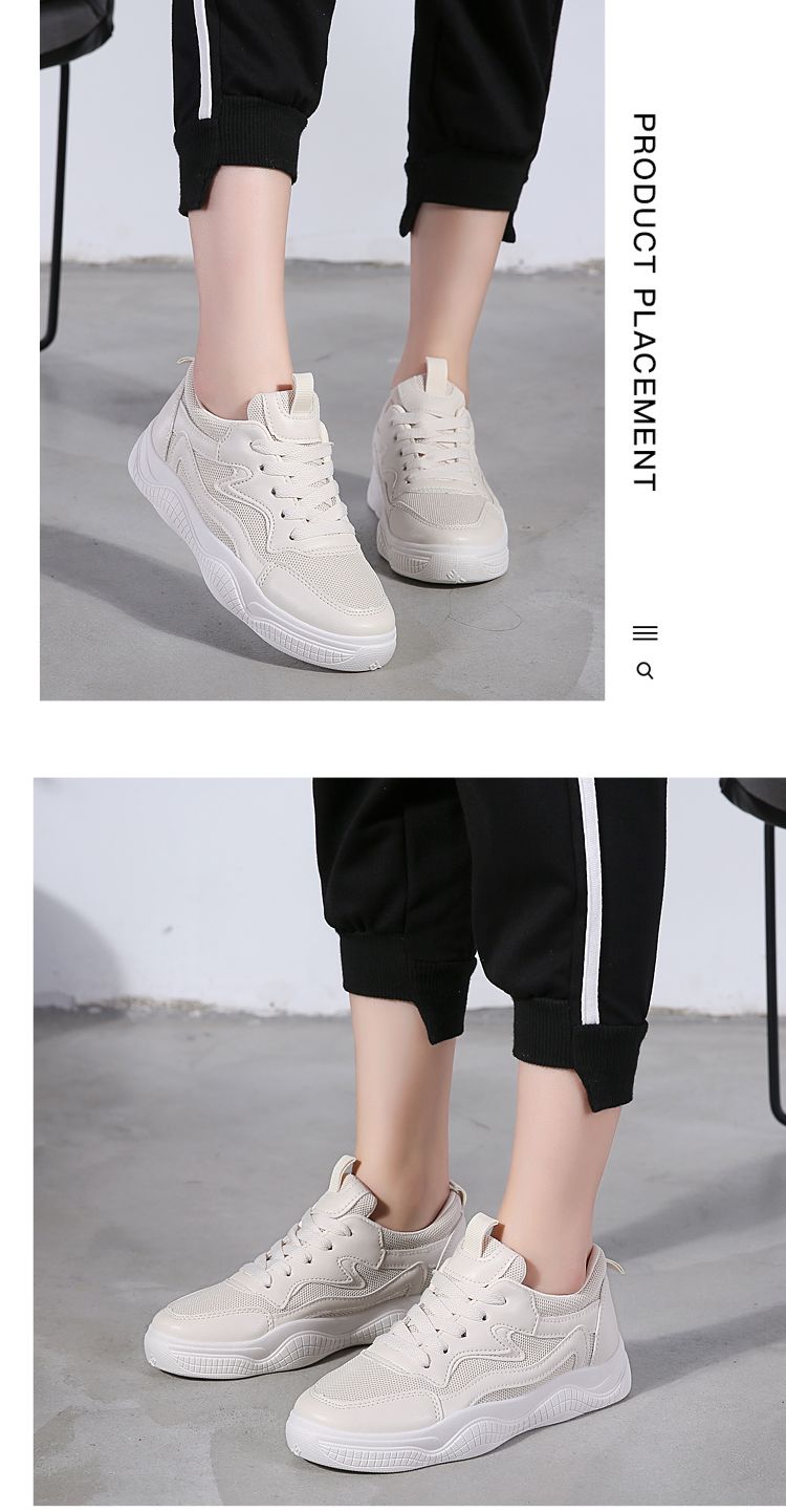 2020 Summer new high-quality breathable white sneakers, women's shoes, trendy shoes, casual running show, coconut shoes detail image 19