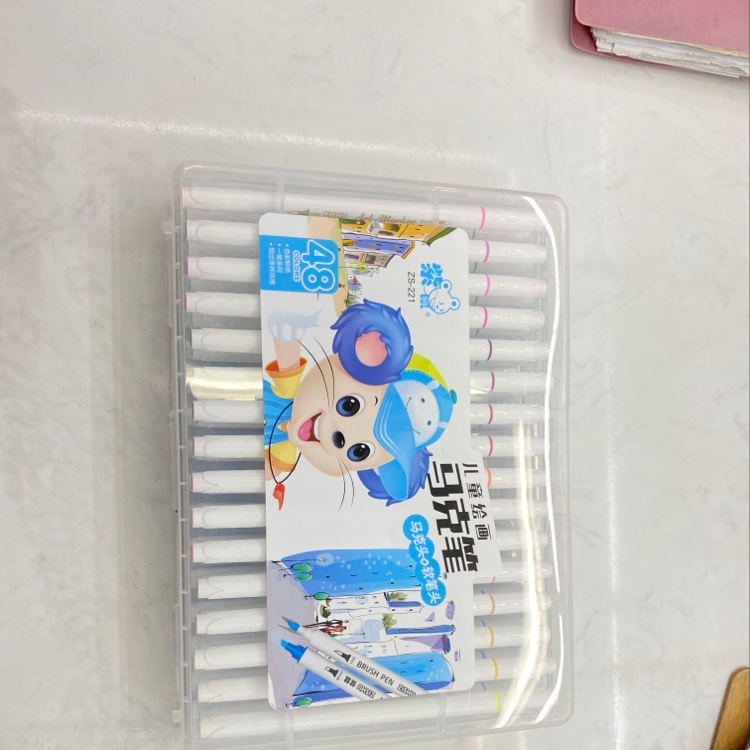 Purple Mouse Children's Drawing Zs-221 48 Color Marker Double Head Soft Pen Marker details Picture